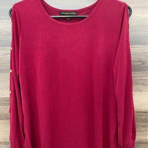 Always Indigo Women's Maroon Long Sleeve Shirt